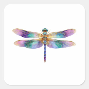 Adesivo Quadrado Libélula Colorida – Arte da Natureza Iridescente