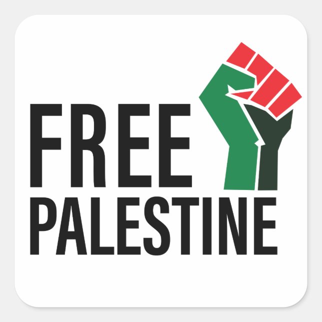 Adesivo Quadrado Liberdade da Palestina, Solidariedade à Palestina (Frente)