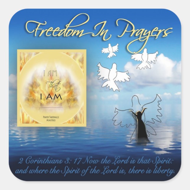 Adesivo Quadrado Liberdade No Vinheta De Oração (Frente)