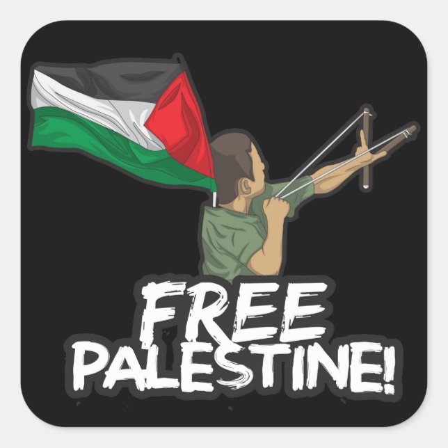 Adesivo Quadrado Liberdade palestina da Resistência Palestiniana (Frente)