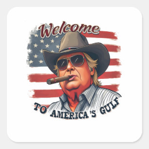 Adesivo Quadrado Liberdade para o Golfo Americano de Trump