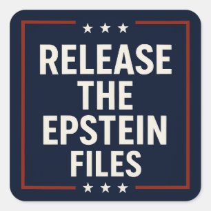 Adesivo Quadrado Libere os arquivos Epstein