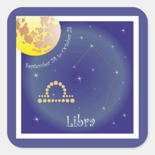 Adesivo Quadrado Libra setembro 24 to de October de 23 autocolantes