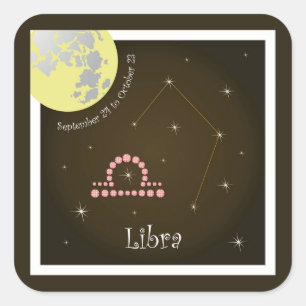 Adesivo Quadrado Libra setembro 24 to de October de 23 autocolantes