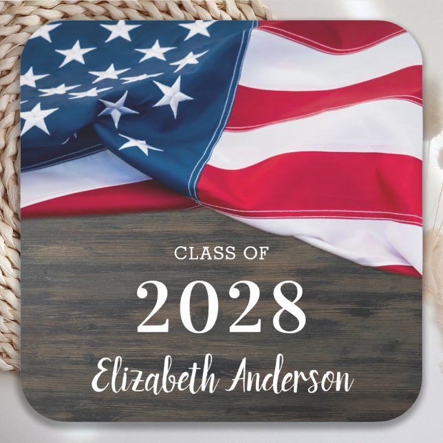 Adesivo Quadrado Licenciado Militar Russo Bandeira Americana Patrió (Criador carregado)