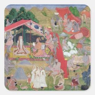 Adesivo Quadrado Líderes Tribais Reunindo Hermets