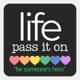 Adesivo Quadrado Life Organ Donor Awarness Stickers