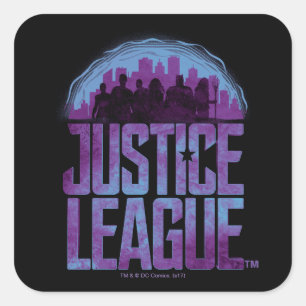 Adesivo Quadrado Liga da Justiça   Silhouette da Liga da Justiça