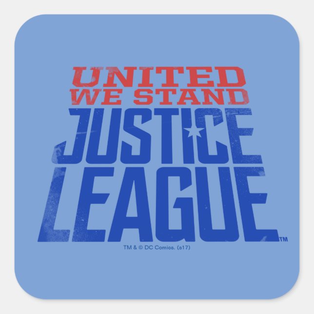 Adesivo Quadrado Liga da Justiça | United We Stand Graphic (Frente)