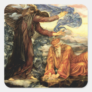 Adesivo Quadrado Ligado à Terra por Evelyn De Morgan, Arte Vitorian