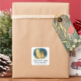 Adesivo Quadrado Light in the Quiet Season – Christmas Gift Tag