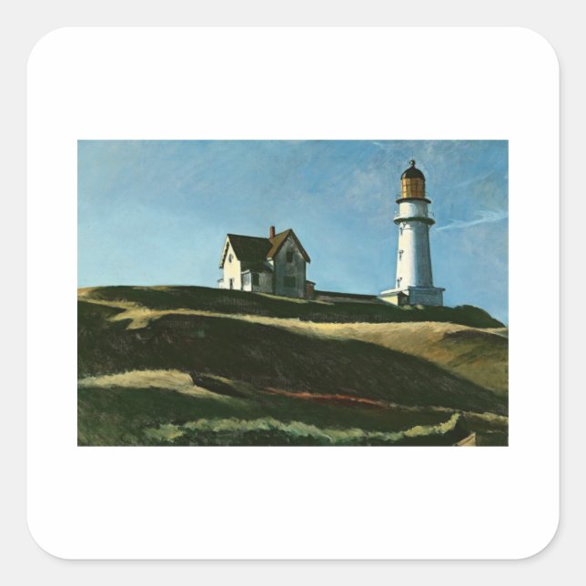 Adesivo Quadrado Lighthouse Hill - Edward Hopper (Frente)