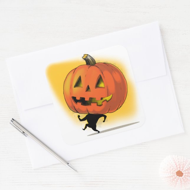 Adesivo Quadrado Lil' Pumpkin Head (Envelope)