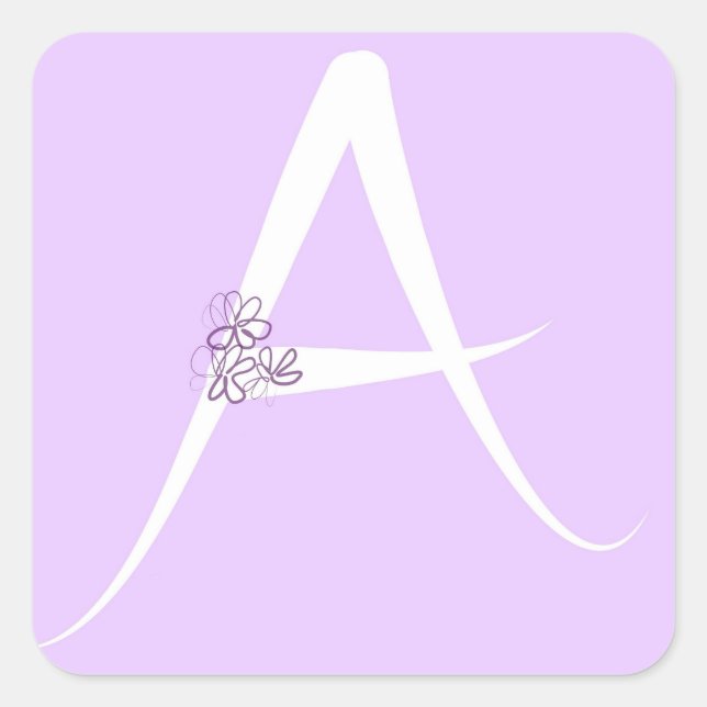 Adesivo Quadrado Lilac - Letra A (Frente)