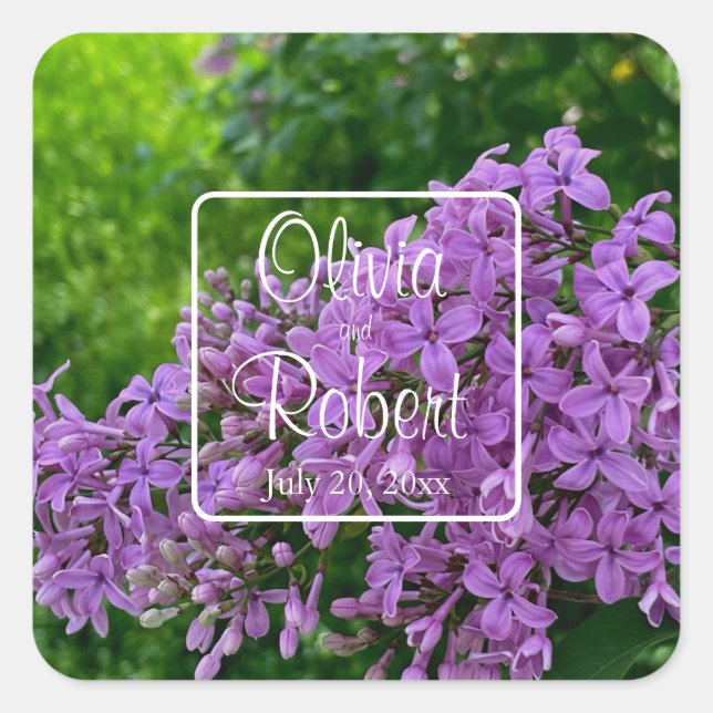 Adesivo Quadrado Lilac Wedding (Frente)