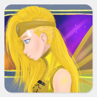Adesivo Quadrado Lilin OC - Anjo ciborgue - Arte inspirada no Stars