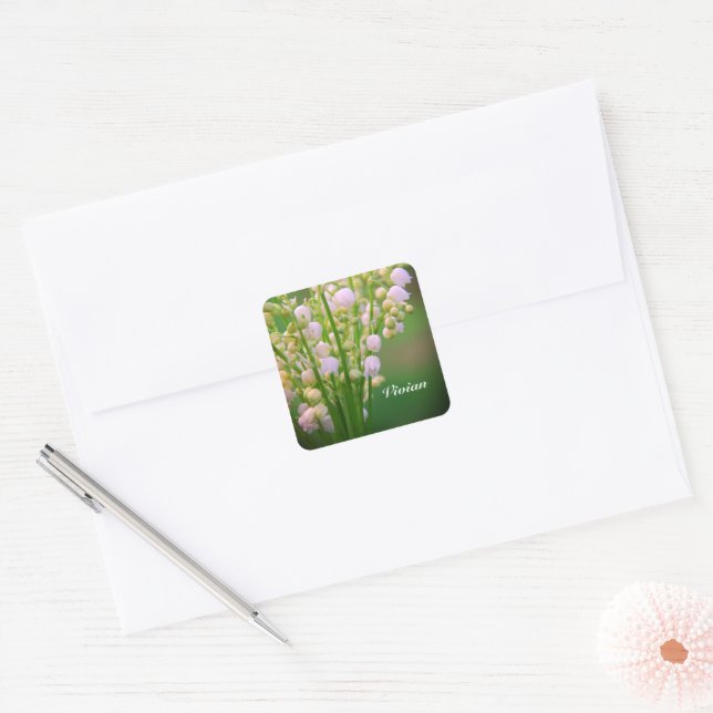 Adesivo Quadrado Lily do vale personalizada (Envelope)