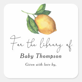 Adesivo Quadrado Limão de citrinos - placa de chá de fraldas