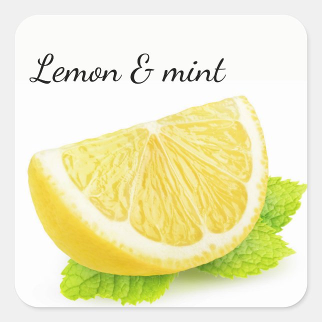Adesivo Quadrado Limão e menta (Frente)