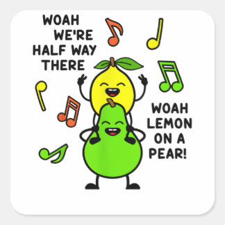 Adesivo Quadrado Limão Em Um Memória Lírica De Foodie Engraçado De 