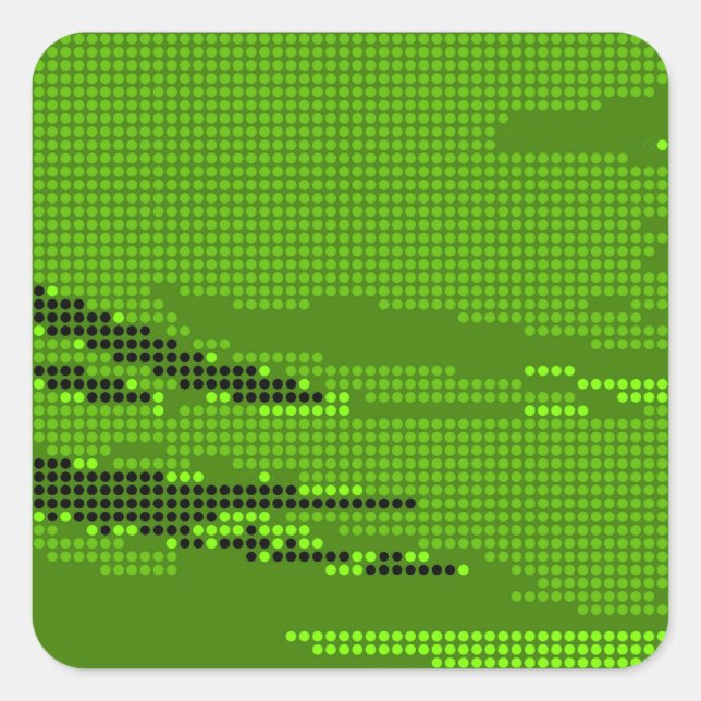 Adesivo Quadrado Limão VERDE NEGRO NEGRO RETRO DOTS ART (Frente)