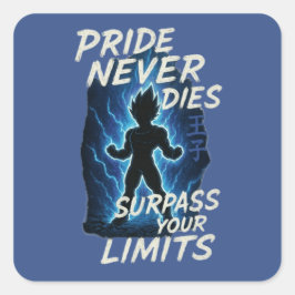 Adesivo Quadrado Limit Break Warrior Pride Anime