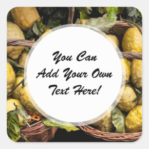 Adesivo Quadrado Limões italianos elegantes da costa de Amalfi da