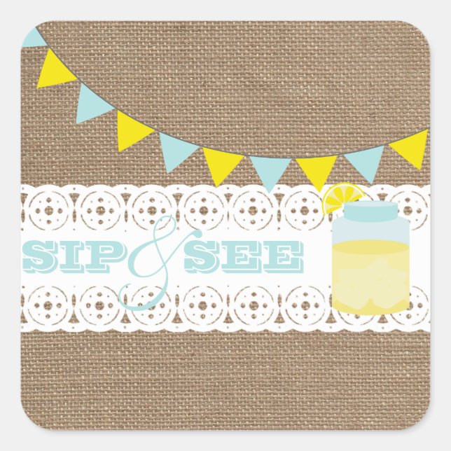 Adesivo Quadrado Limonada Sip E Veja Baby Boy Sticker (Frente)