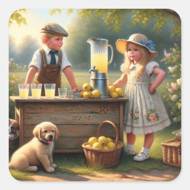 Adesivo Quadrado Limonada Velha-Moída Aparada De Limonada Velho-Mos (Frente)