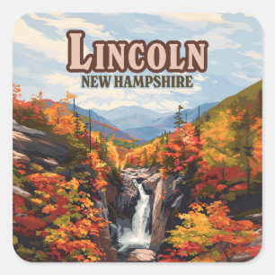 Adesivo Quadrado Lincoln New Hampshire Franconia Falls