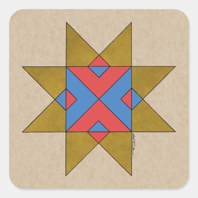 Adesivo Quadrado Lincolnshire Auseklis Witch Mark (Frente)