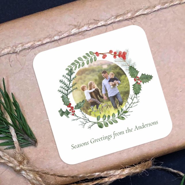 Adesivo Quadrado Linda camada vermelha e verde de água, terra natal (Criador carregado)