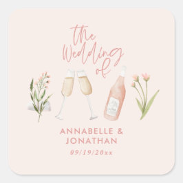 Adesivo Quadrado Linda e delicada flor silvestre moderna rosa