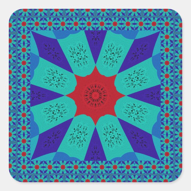 Adesivo Quadrado Linda e incrível cor Design feminina egípcia (Frente)