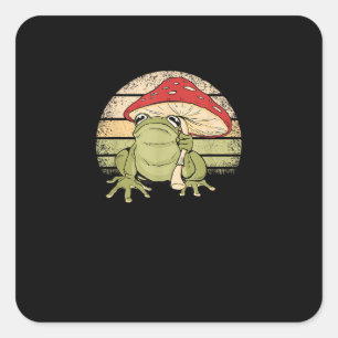 Adesivo Quadrado Linda estética Cottagecore Sapo Cogumelo Goblincor