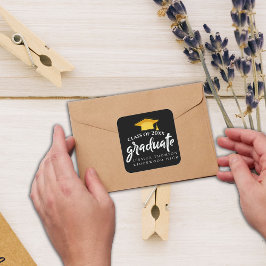 Adesivo Quadrado Linda Formando Dourada Negra Que Graduação 2025