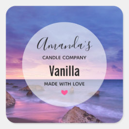 Adesivo Quadrado Linda Foto Costeira Sunset - Empresa de Velas