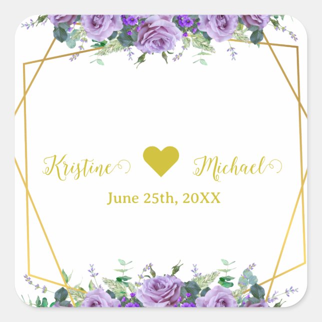 Adesivo Quadrado Linda Lilac e Lavanda Vineyard (Frente)