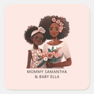 Adesivo Quadrado Linda mãe negra e filha (17)