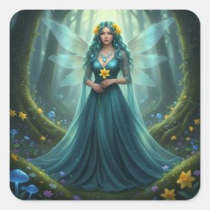 Adesivo Quadrado Linda Marcha de Aquamarine Fairy