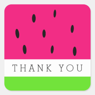 Adesivo Quadrado Linda Melancia Obrigado