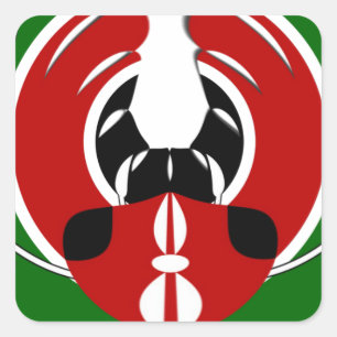 Adesivo Quadrado Linda Tapeçaria no Quênia: Borboleta da Bandeira M