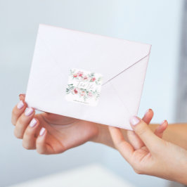 Adesivo Quadrado Lindas e Elegantes Agradecimentos Florais