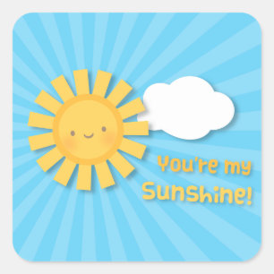 Adesivo Quadrado Lindo Alegre Você É Meu Sol Apreciação