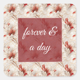 Adesivo Quadrado Lindo Floral Branco Vermelho