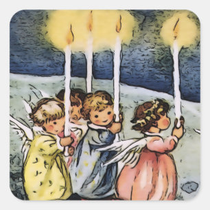 Adesivo Quadrado Lindos anjos