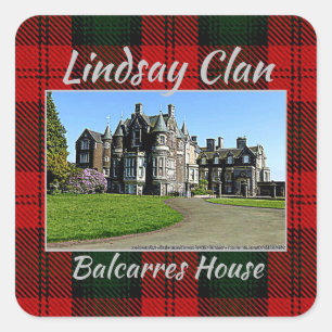 Adesivo Quadrado Lindsay Clan Balcarres House & Tartan