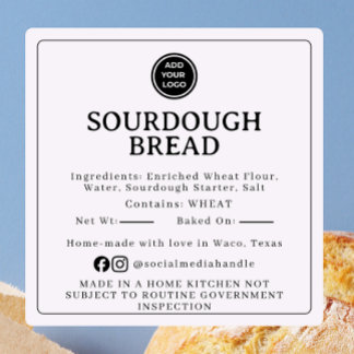 Adesivo Quadrado Linen Cream Sourdough Ingredient Cottage Sticker
