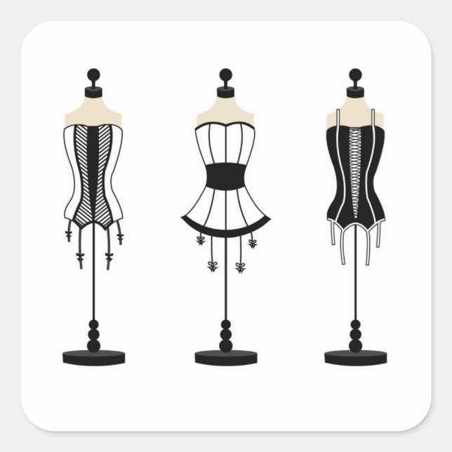 Adesivo Quadrado Lingerie Boudoir | Autocolantes (Frente)