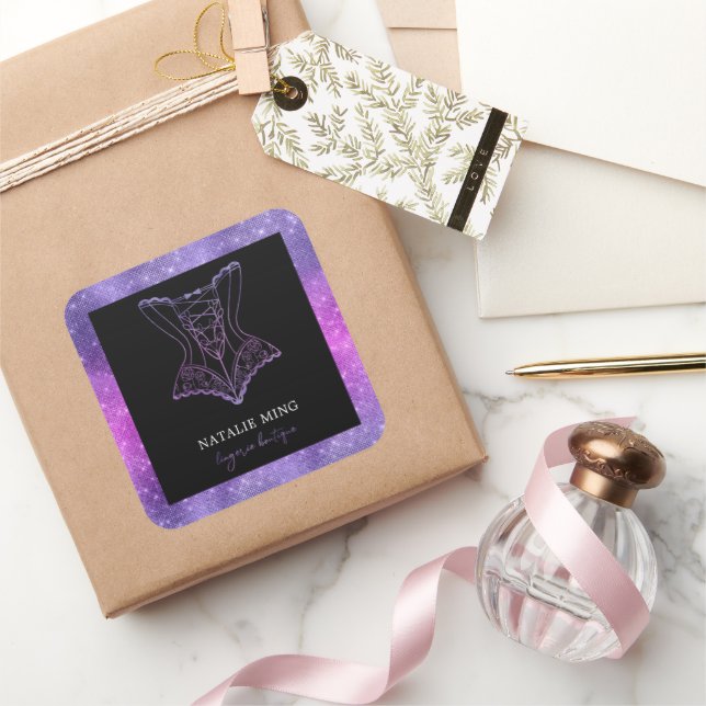 Adesivo Quadrado Lingerie de Lúpulo de Lúpulo Roxo - Quadrado Bouti (Presentear)